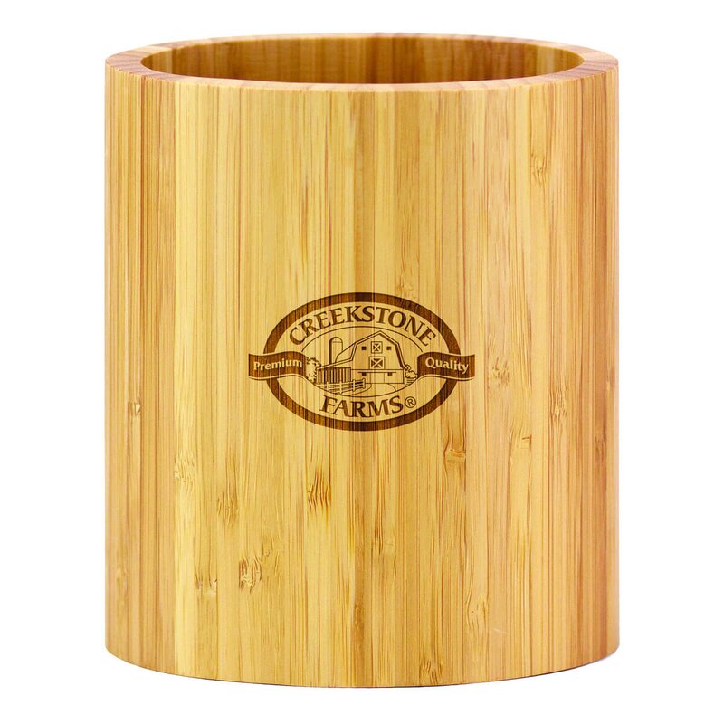 Main Product Image for Oval Shaped Bamboo Kitchen Utensil Holder