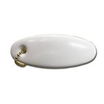 Oval Shaped Vinyl-Coated Floating Key Tag - White