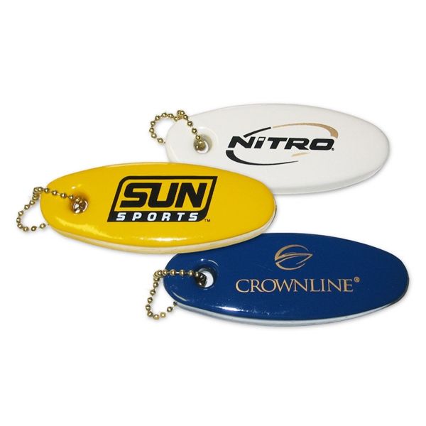 Main Product Image for Oval Shaped Vinyl-Coated Floating Key Tag