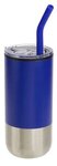 Oxford 16 oz Stainless Steel/Polypropylene Tumbler with Straw - Royal Blue