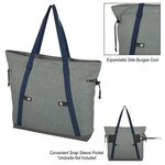 Oxford Tote Bag - Gray With Navy