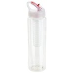 Paddock 32 oz PET Infuser Bottle with Flip-Up Lid - Red