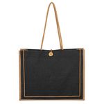 Paradise Jute Tote Bag - Black