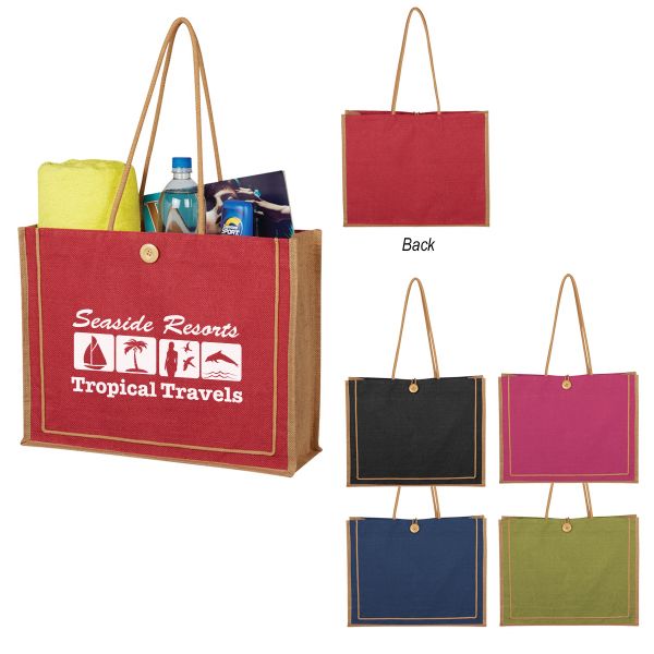 Main Product Image for Custom Printed Paradise Jute Tote Bag