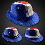 Patriotic Sequin LED Fedora -  