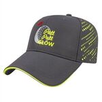 Pearl Nylon Perforated Cap - Charcoal/neon Yellow