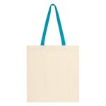 Penny Wise Cotton Canvas Tote Bag - Natural Teal