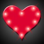 Perfect 10 Heart Blinking Lights - Red