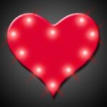 Perfect 10 Heart Blinking Lights - Red