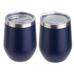 Pero 12 oz Copper-Lined Powder-Coated Insulated Goblet - Medium Blue