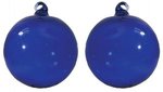 Personalized Ornaments Hand Blown Glass - 2 sided imprint - Blue