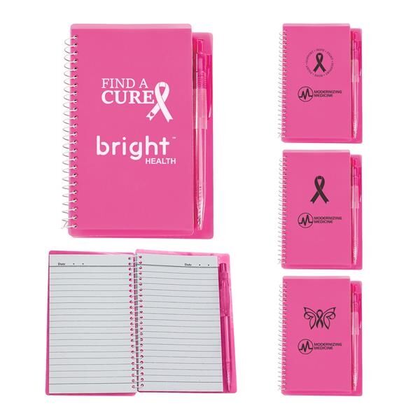 Main Product Image for Custom Printed Pink Ribbon Notebook