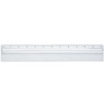Plastic 12" Ruler With Magnifying Glass - White