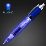 Plastic LED Pen with Blue Barrel -  