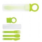 Plastic Utensil Set w/ Bottle Opener - Lime Green