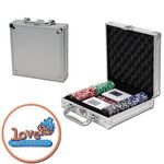 Buy Poker chips set with aluminum chip case - 100 Full Color chips