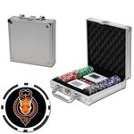 Poker chips sets with 100 full color chips & Aluminum case - Silver