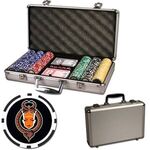 Poker chips sets with 300 full color chips & Aluminum case - Silver