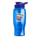 Poly-Pure - 27 oz. Bottle - Drink-Thru Lid - Digital - T. Blue