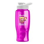 Poly-Pure - 27 oz. Bottle - Drink-Thru Lid - Digital - T. Fuchsia