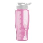 Poly-Pure - 27 oz. Bottle - Drink-Thru Lid - Digital - T. Pink