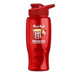 Poly-Pure - 27 oz. Bottle - Drink-Thru Lid - Digital - T. Red