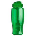 Poly-Pure - 27 oz. Transparent Bottle - Flip Lid - Transparent Green