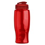 Poly-Pure - 27 oz. Transparent Bottle - Flip Lid - Transparent Red
