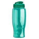 Poly-Pure - 27 oz. Transparent Bottle - Flip Lid - Transparent Teal
