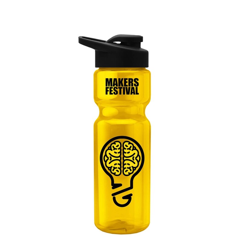 Main Product Image for Poly Pure 28 Oz. Bottle - Drink Thru Lid
