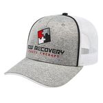 Poly/Spandex Blend with Piping & Trucker Mesh Cap - Heather Gray-black-white