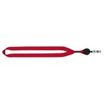 Polyester Lanyard with Metal Crimp & Split-Ring 3/4" - Red