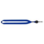 Polyester Lanyard with Metal Crimp & Split-Ring 3/4" - Royal Blue