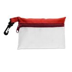 Polyester Zip Tote - White-red