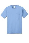Port & Company Core Cotton Pocket Tee. - Light Blue