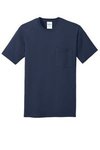 Port & Company Core Cotton Pocket Tee. - Navy