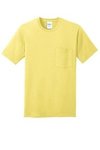 Port & Company Core Cotton Pocket Tee. - Yellow