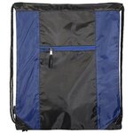 Porter Collection 210D Polyester/Mesh Pattern Drawstring Bag - Blue