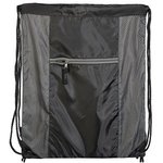 Porter Collection 210D Polyester/Mesh Pattern Drawstring Bag - Gray