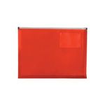 PP Zip Closure Envelope with Business Card Slot - Translucent Red