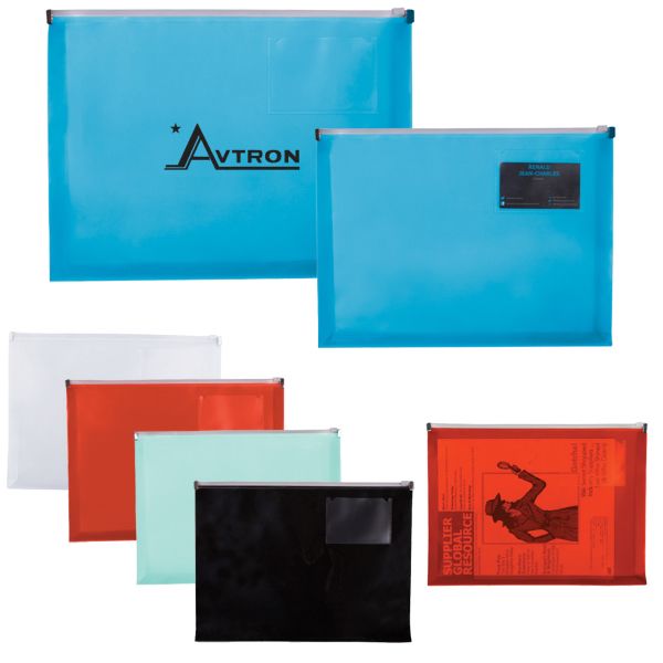 Main Product Image for Imprinted Pp Zip Closure Envelope With Business Card Slot