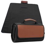 Premium Roll-Up Picnic Blanket - Black With Brown