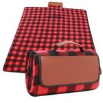 Premium Roll-Up Picnic Blanket - Red Black Brown