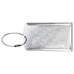 "PRESTIGE" Brushed Metal Luggage Bag Tag - Silver