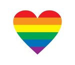 Pride Heart Shaped Computer Mouse Pad - Dye Sublimated - Rainbow