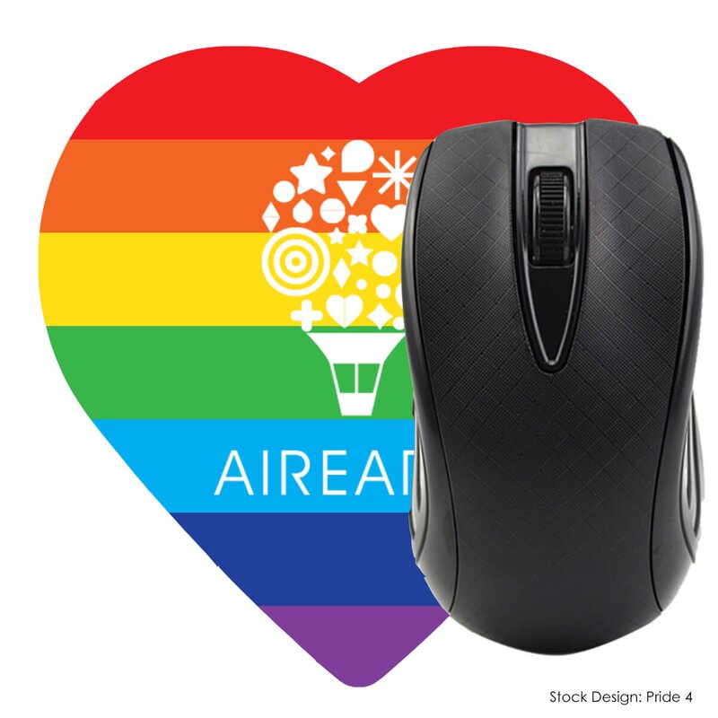 Main Product Image for Giveaway Pride Heart Shaped Computer Mouse Pad - Dye Sublimated
