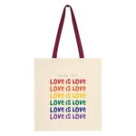 Pride Penny Wise Cotton Canvas Tote Bag - Natural With  Maroon
