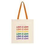 Pride Penny Wise Cotton Canvas Tote Bag - Natural With Orange