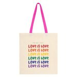 Pride Penny Wise Cotton Canvas Tote Bag - Natural With Pink