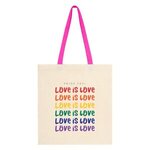 Pride Penny Wise Cotton Canvas Tote Bag - Natural With Pink